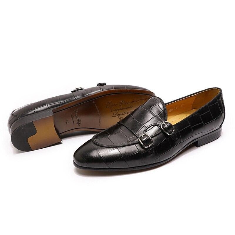 Pánske Mokasíny Alliluxe Exotic Slip On Loafers - Čierna