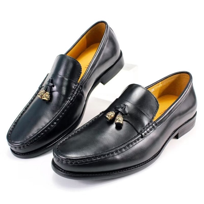 Pánske Mokasíny Brogue Slip Ons - Čierna