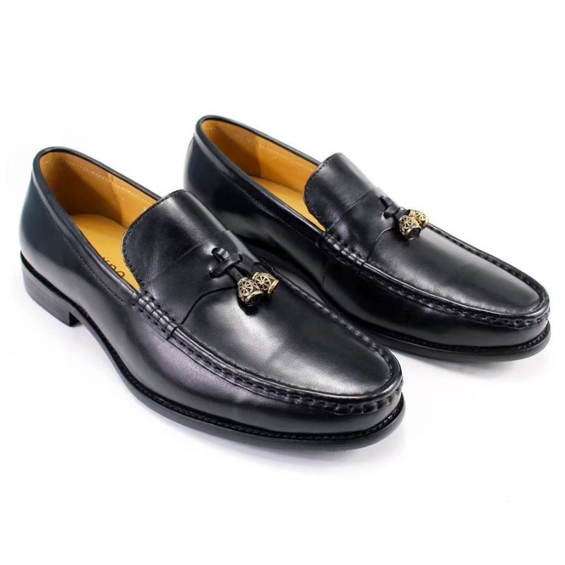 Pánske Mokasíny Brogue Slip Ons - Čierna