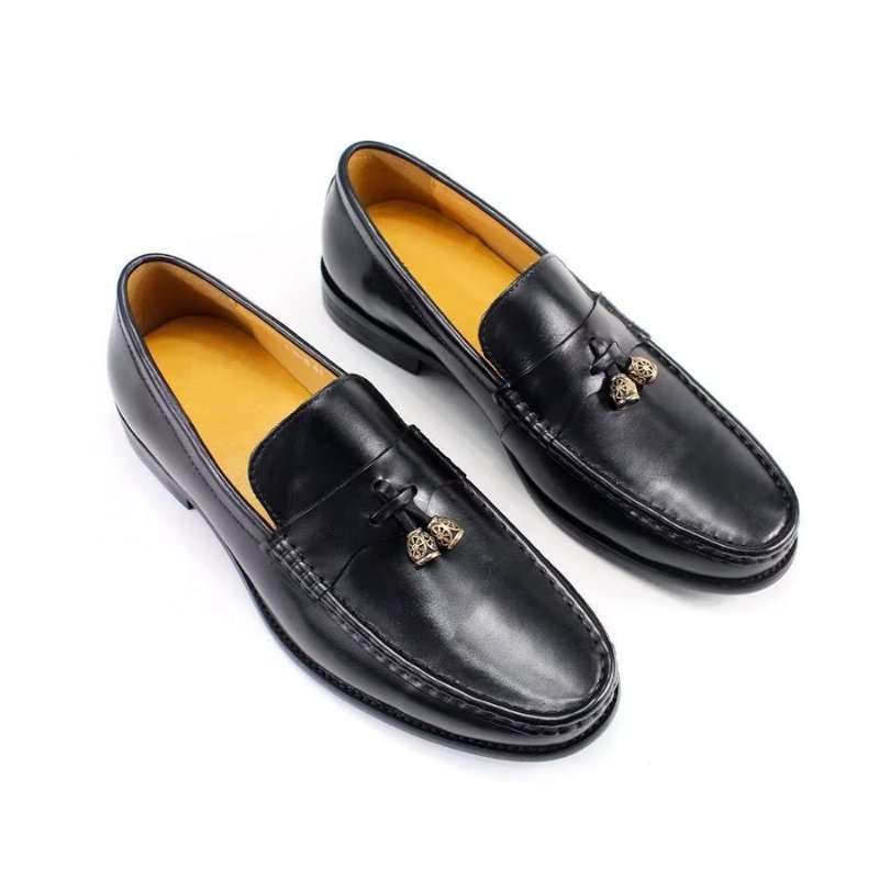 Pánske Mokasíny Brogue Slip Ons - Čierna