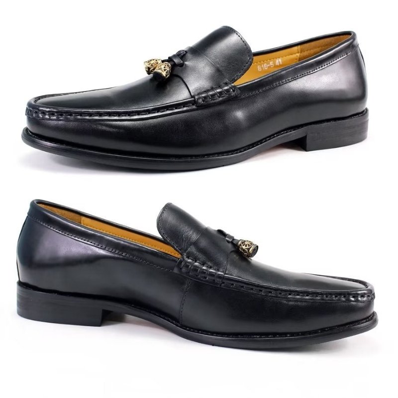 Pánske Mokasíny Brogue Slip Ons - Čierna