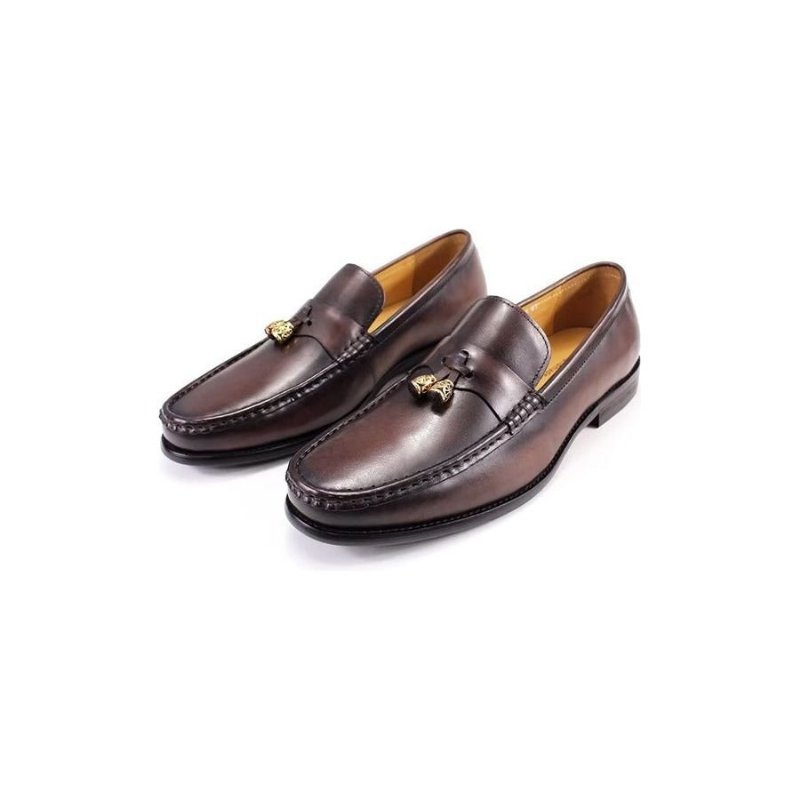 Pánske Mokasíny Brogue Slip Ons - Káva