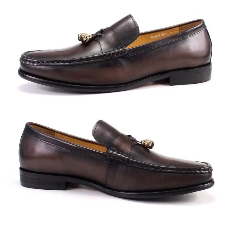 Pánske Mokasíny Brogue Slip Ons - Káva