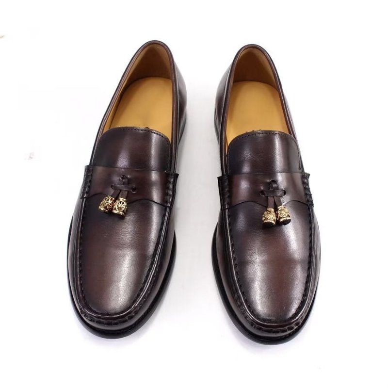 Pánske Mokasíny Brogue Slip Ons - Káva