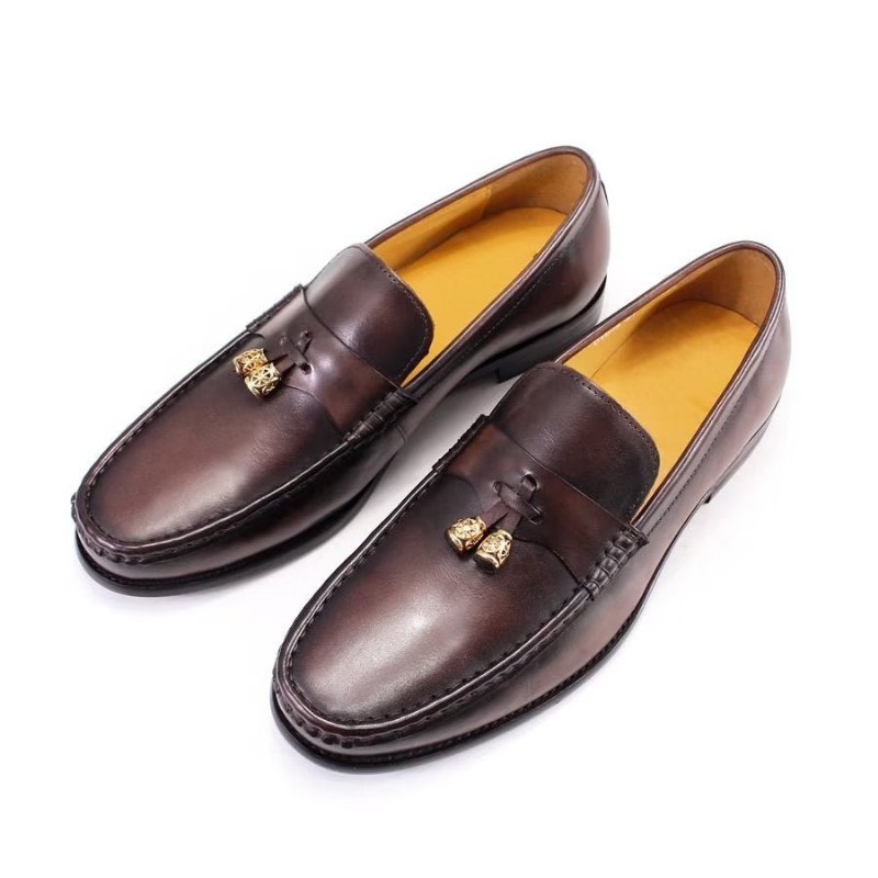 Pánske Mokasíny Brogue Slip Ons - Káva