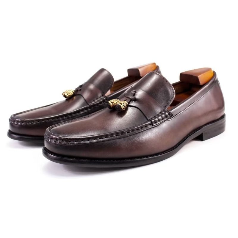 Pánske Mokasíny Brogue Slip Ons - Káva