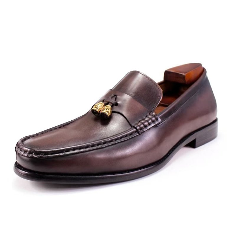 Pánske Mokasíny Brogue Slip Ons - Káva