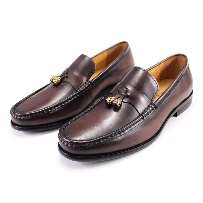 Pánske Mokasíny Brogue Slip Ons - Káva