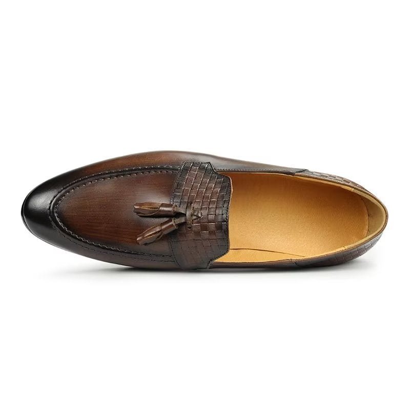 Pánske Mokasíny Croc Pattern Chic Slip On - Káva