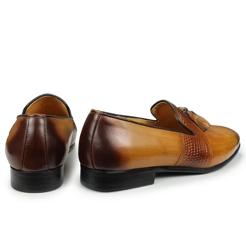 Pánske Mokasíny Croc Pattern Luxury Slip On Loafers - Hnedá