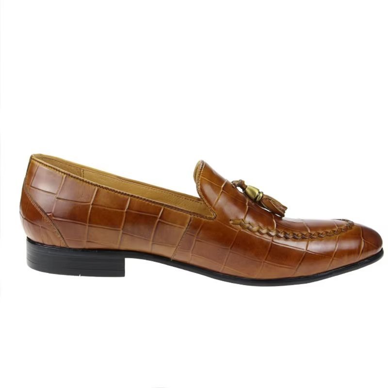 Pánske Mokasíny Croc Pattern Modish Slip On Loafers - Hnedá