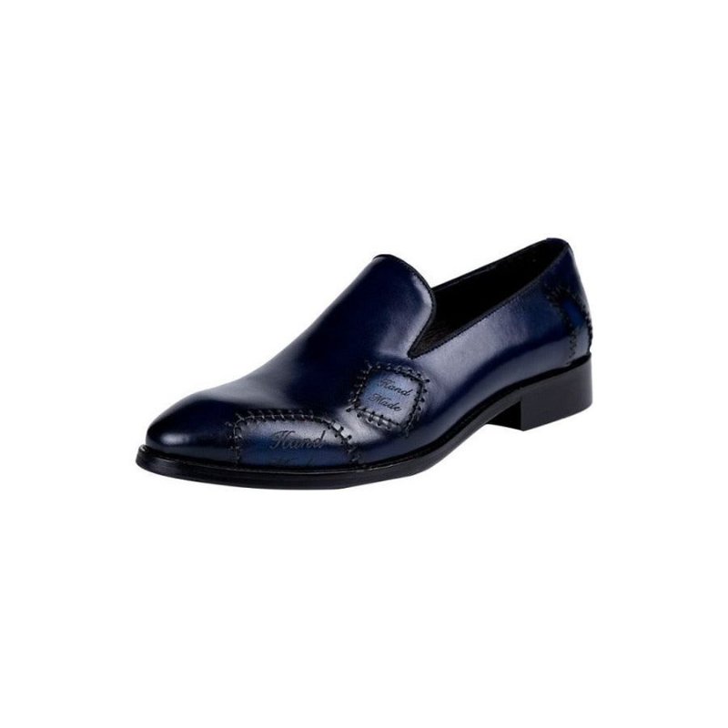 Pánske Mokasíny Exotic Boss Leather Slip-on Brogue - Modrá