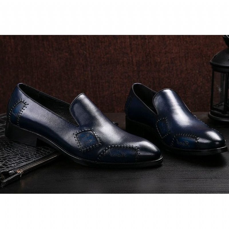 Pánske Mokasíny Exotic Boss Leather Slip-on Brogue - Modrá