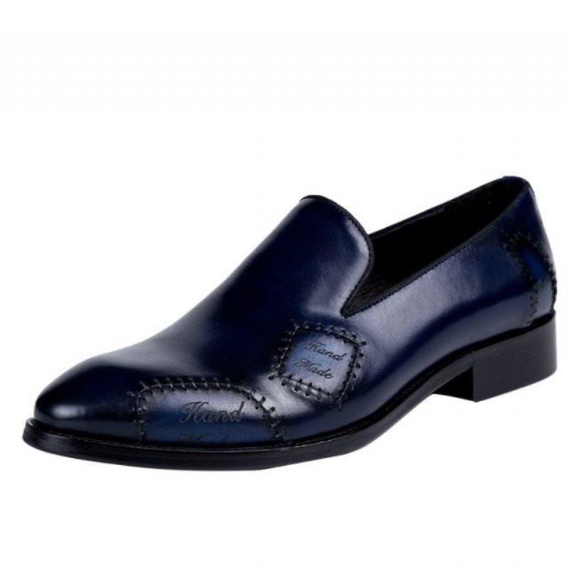 Pánske Mokasíny Exotic Boss Leather Slip-on Brogue - Modrá