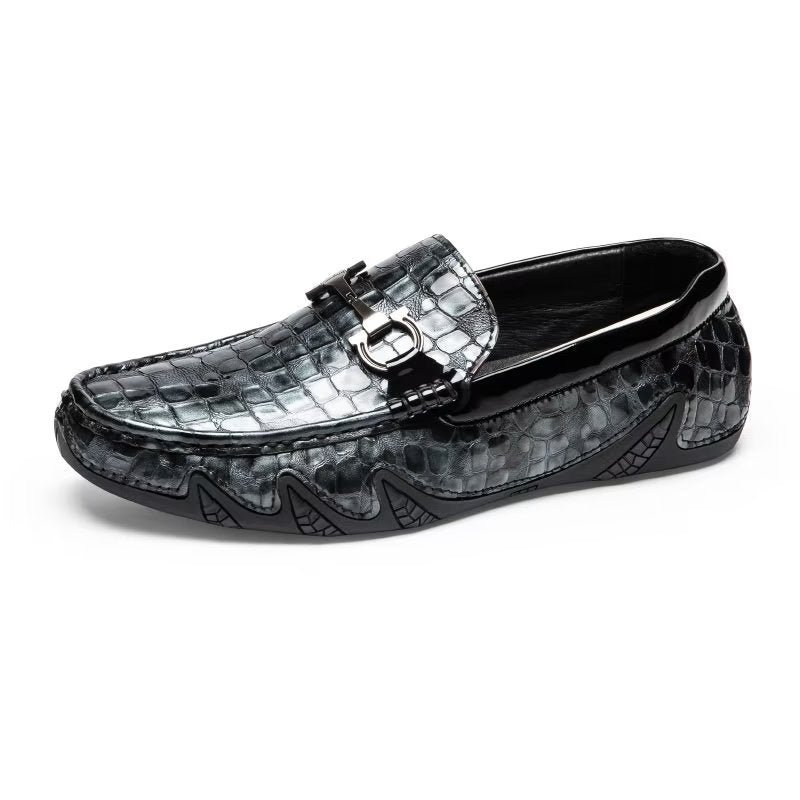 Pánske Mokasíny Exotic Metal Toe Slip On - Čierna