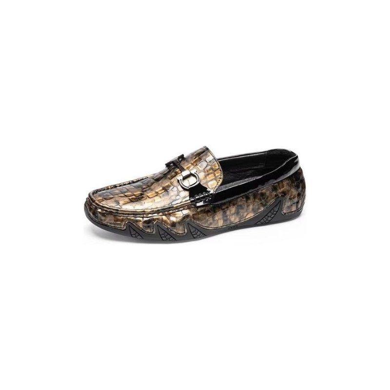 Pánske Mokasíny Exotic Metal Toe Slip On - Zlatá