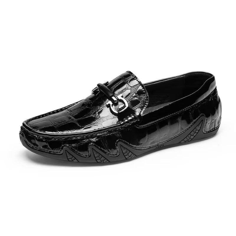 Pánske Mokasíny Exotic Metal Toe Slip On - Čierna