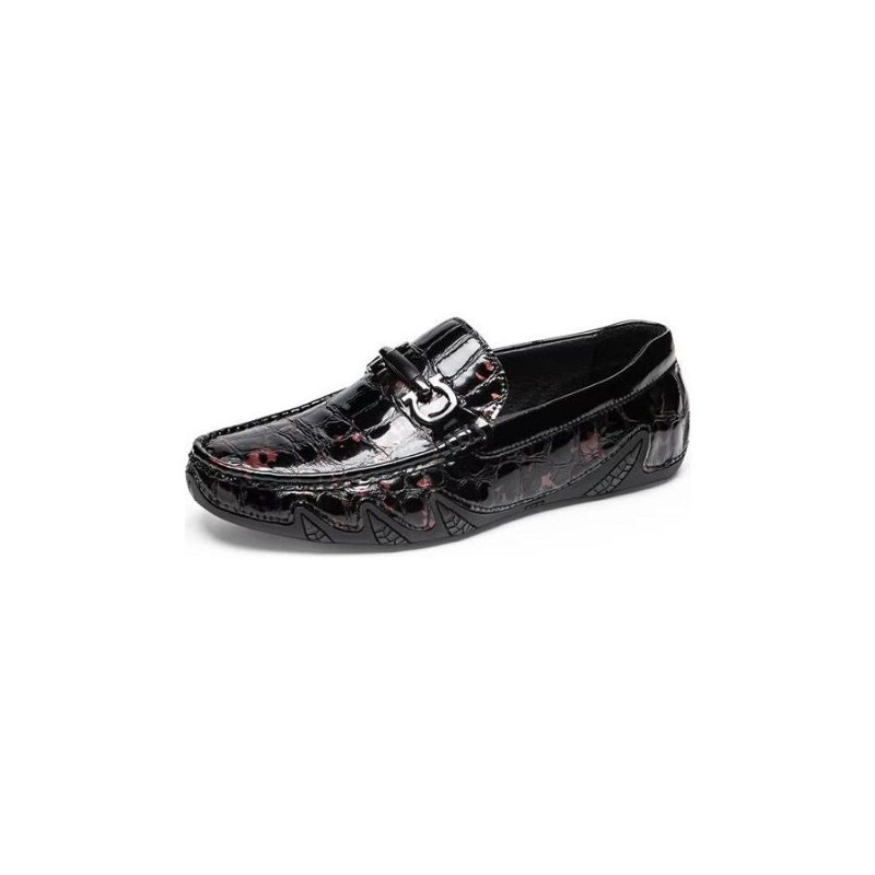 Pánske Mokasíny Exotic Metal Toe Slip On - Červená