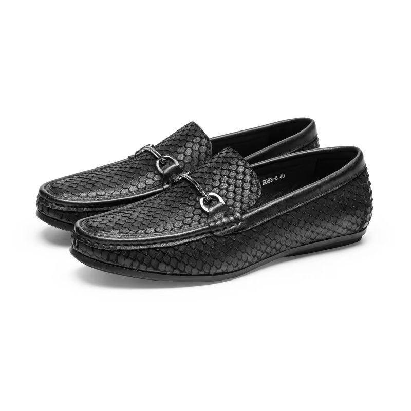 Pánske Mokasíny Exotic Metal Toe Slip On - Čierna