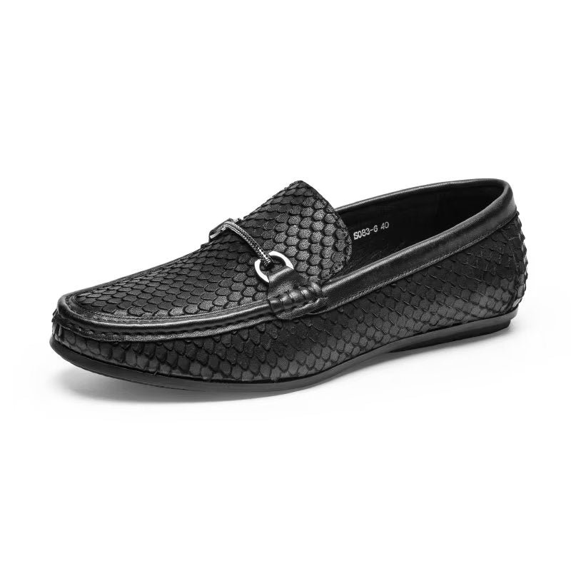 Pánske Mokasíny Exotic Metal Toe Slip On - Čierna