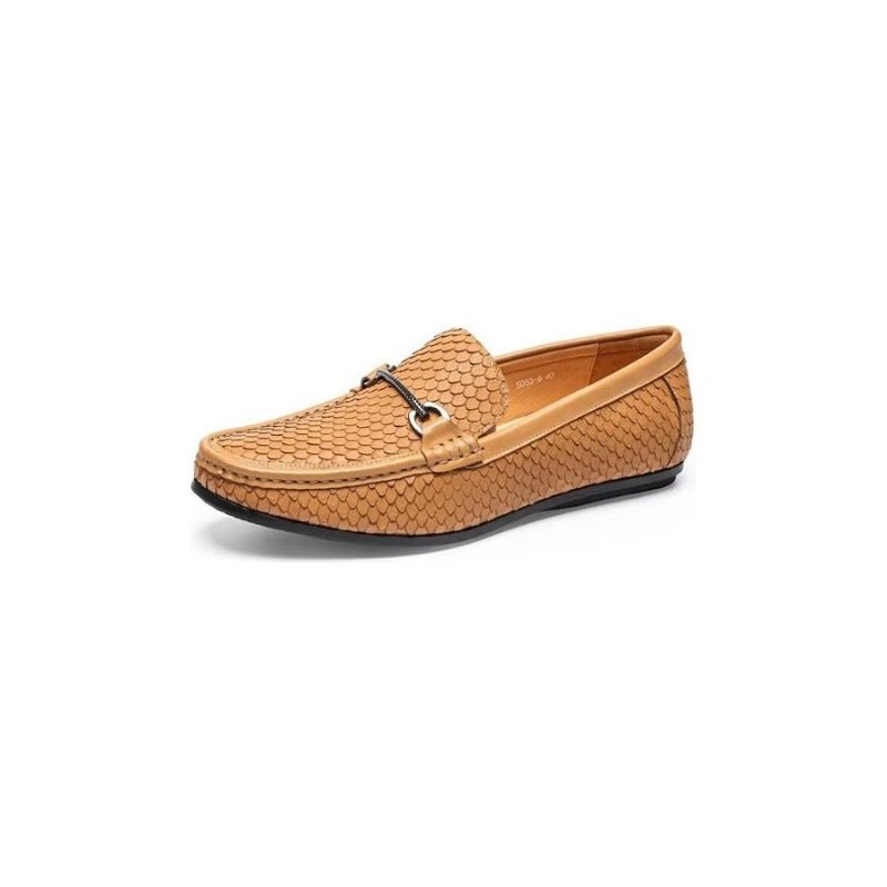 Pánske Mokasíny Exotic Metal Toe Slip On - Hnedá