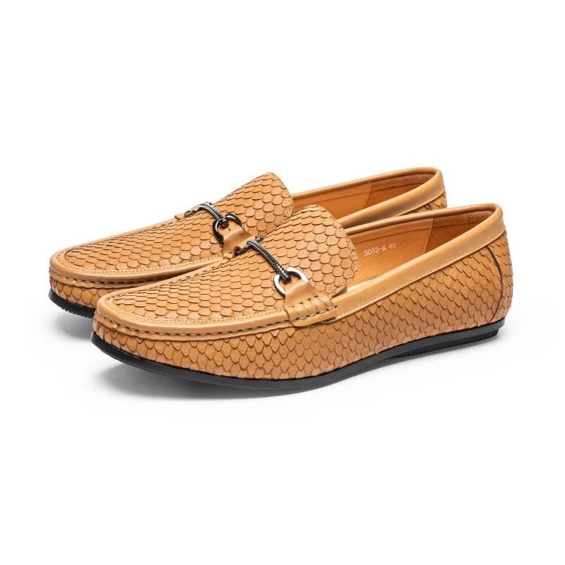 Pánske Mokasíny Exotic Metal Toe Slip On - Hnedá