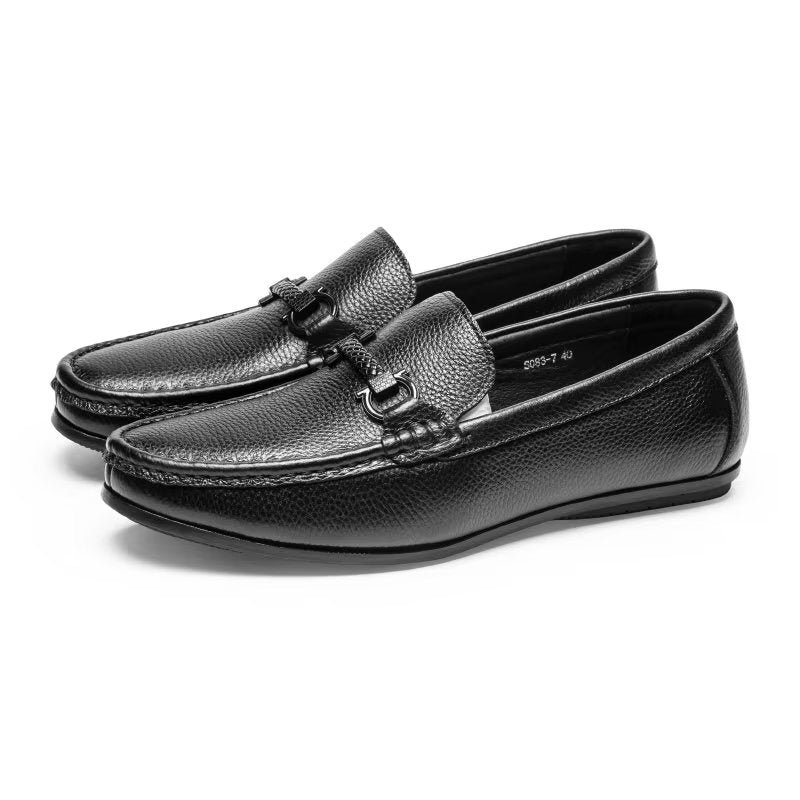 Pánske Mokasíny Exotic Metal Toe Slip On - Čierna 