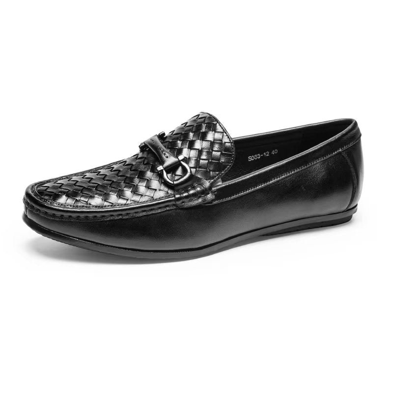 Pánske Mokasíny Exotic Metal Toe Slip On - Čierna 