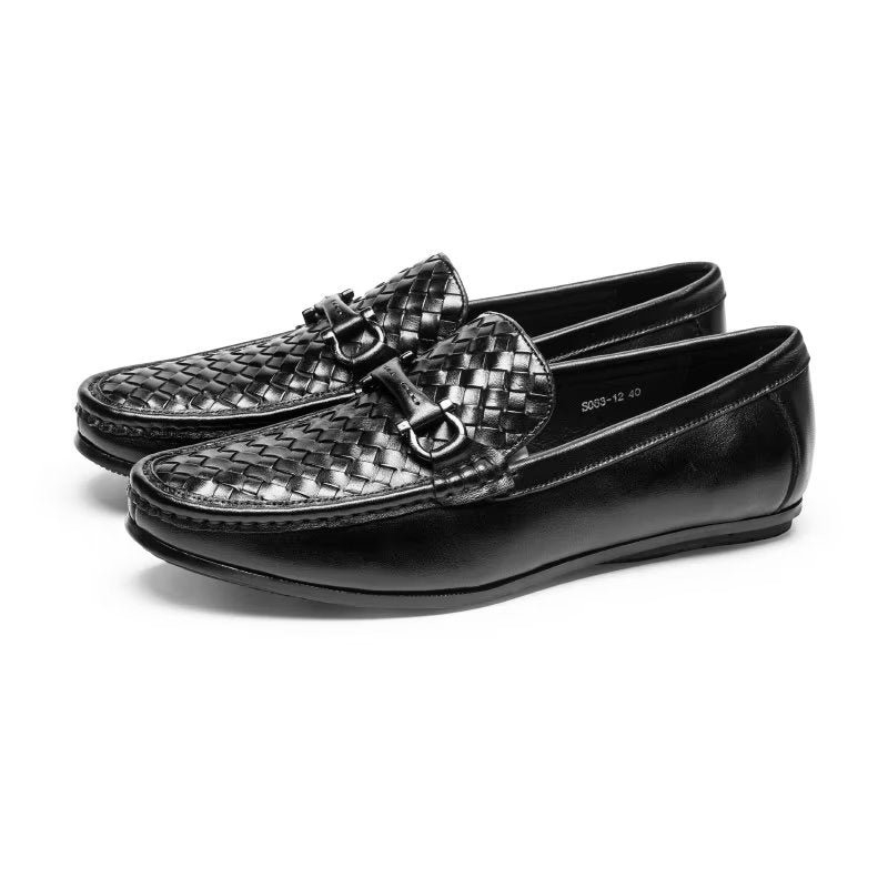 Pánske Mokasíny Exotic Metal Toe Slip On - Čierna 