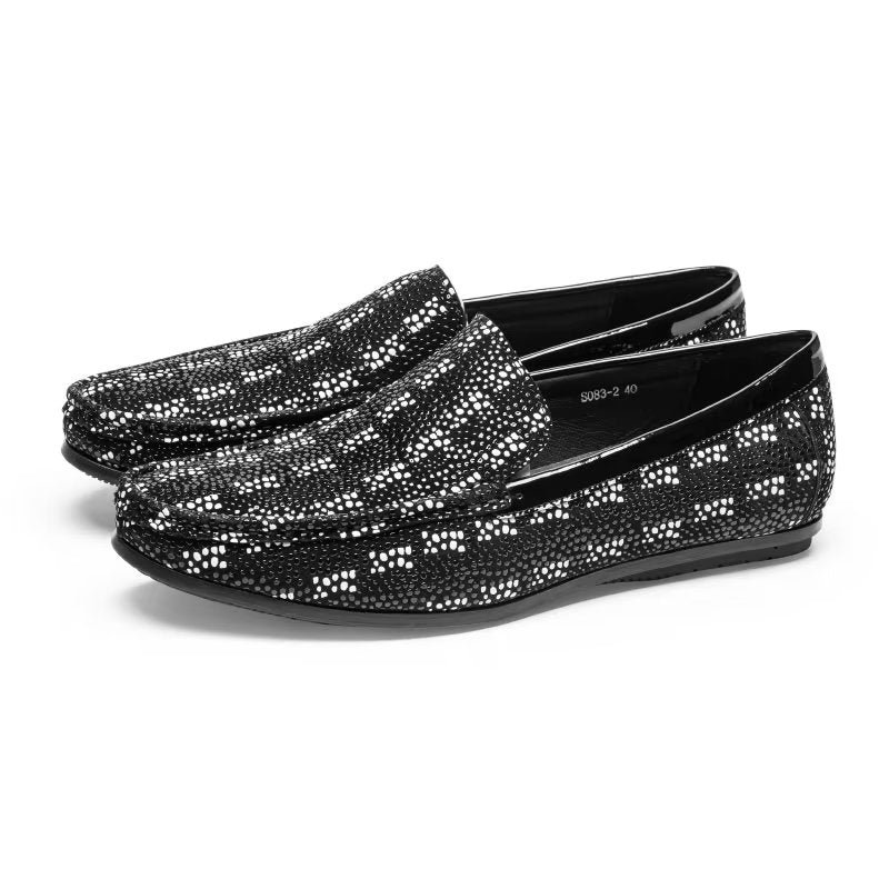 Pánske Mokasíny Exotic Metal Toe Slip On - Čierna 