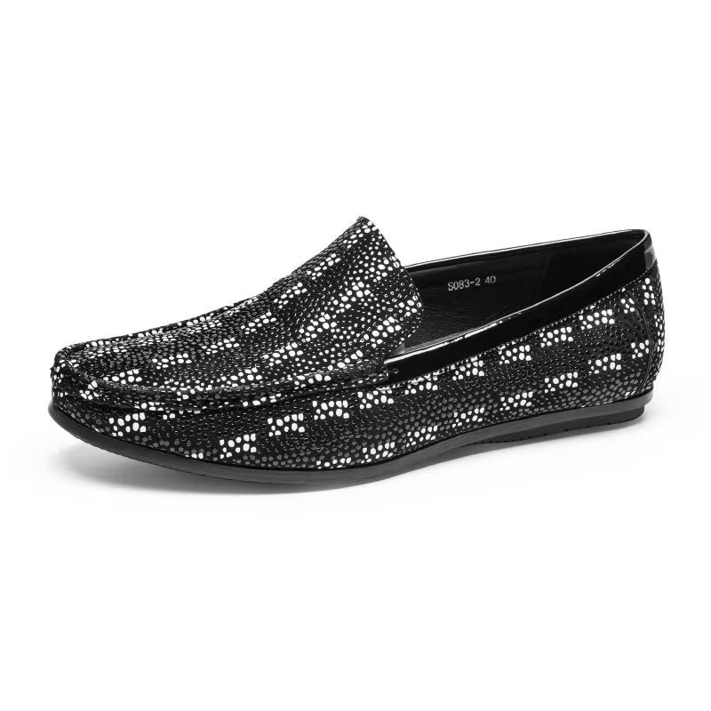 Pánske Mokasíny Exotic Metal Toe Slip On - Čierna 