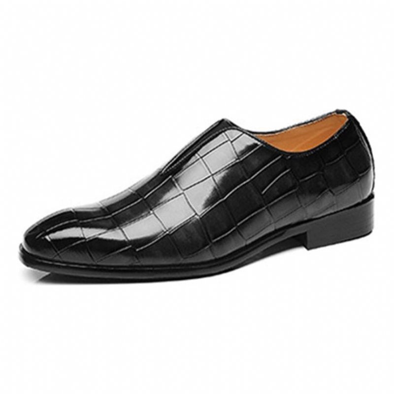 Pánske Mokasíny Exotic Pointed Toe Brogue - Čierna