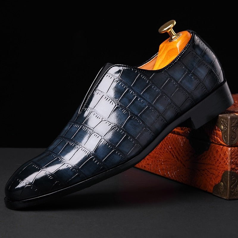 Pánske Mokasíny Exotic Pointed Toe Brogue - Modrá