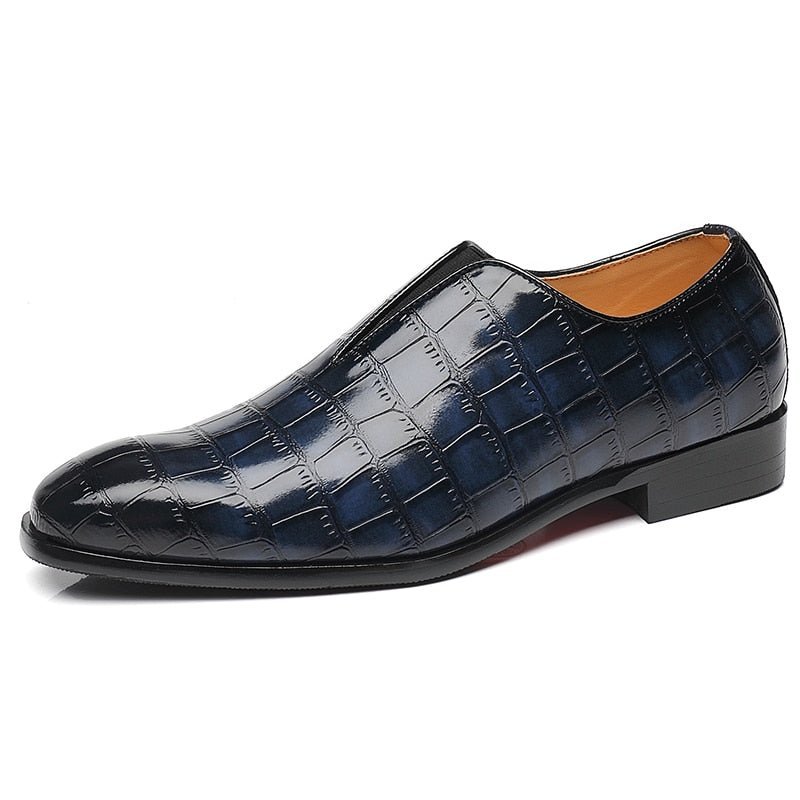 Pánske Mokasíny Exotic Pointed Toe Brogue - Modrá