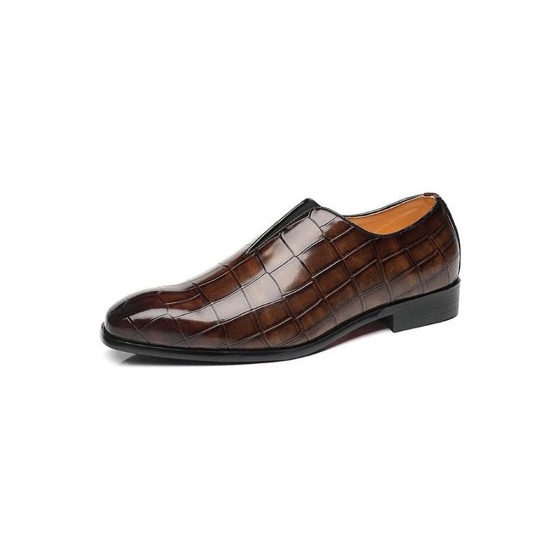 Pánske Mokasíny Exotic Pointed Toe Brogue - Káva