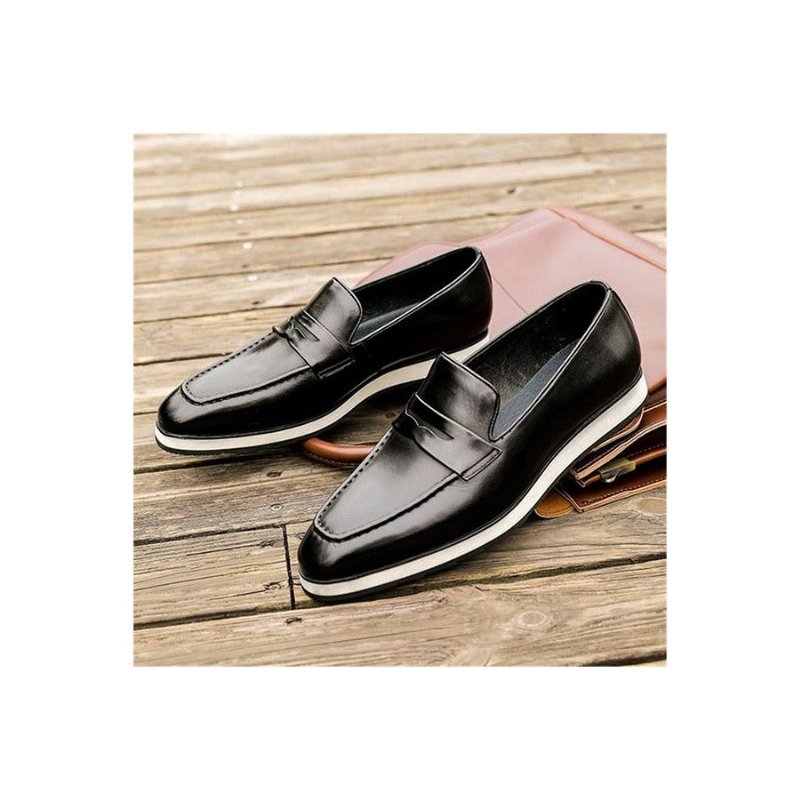 Pánske Mokasíny Exotic Pointed Toe Slip-on Brogues - Čierna