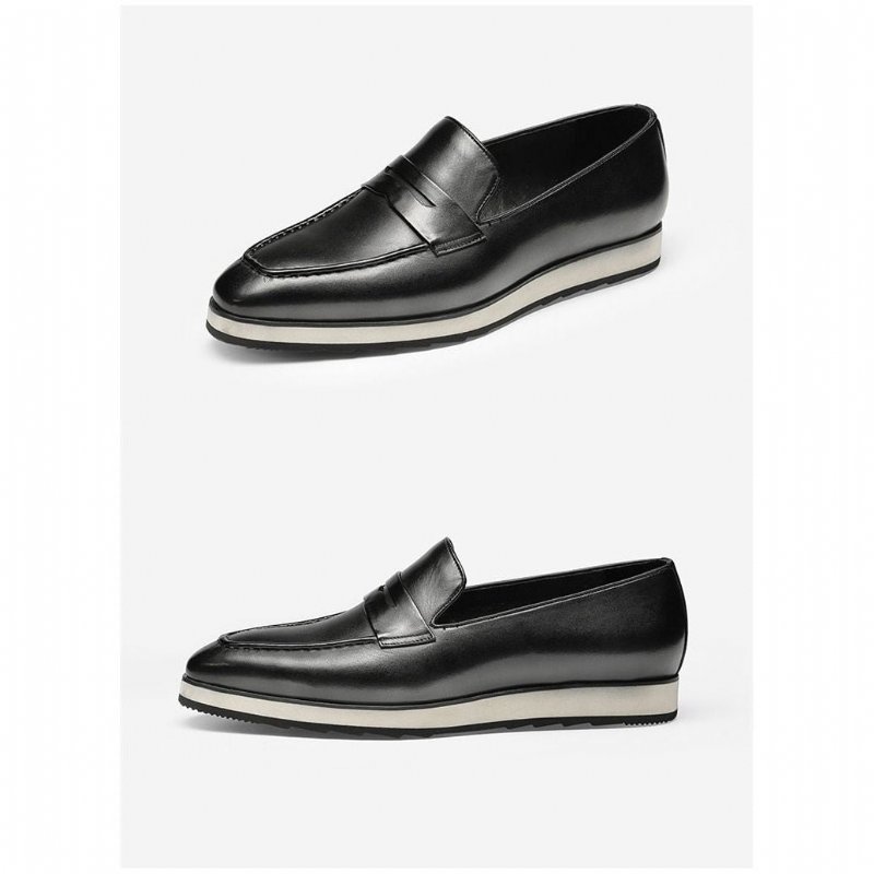 Pánske Mokasíny Exotic Pointed Toe Slip-on Brogues - Čierna