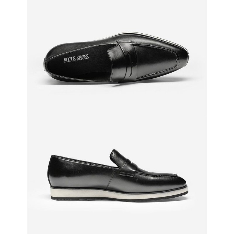 Pánske Mokasíny Exotic Pointed Toe Slip-on Brogues - Čierna