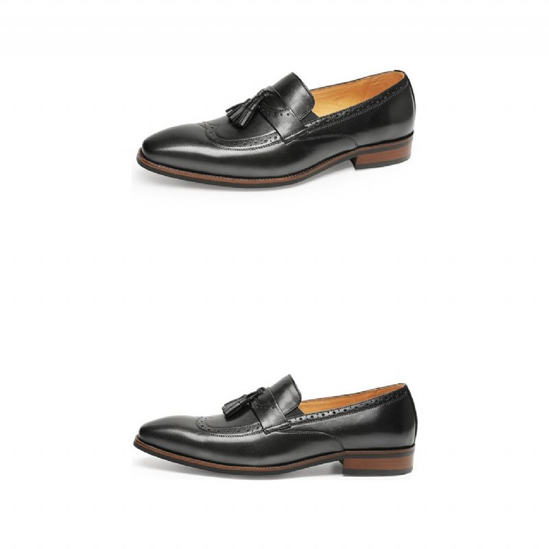 Pánske Mokasíny Exotic Slip On Brogue - Čierna