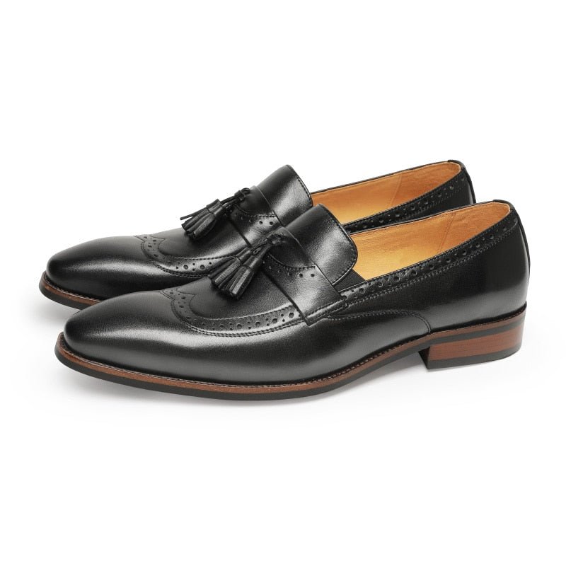 Pánske Mokasíny Exotic Slip On Brogue - Čierna