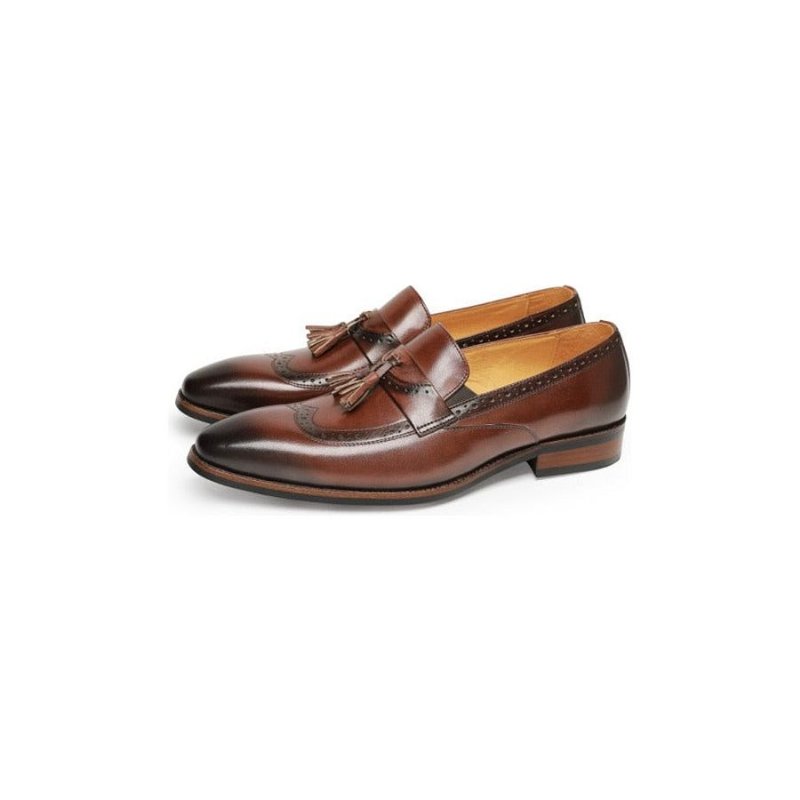 Pánske Mokasíny Exotic Slip On Brogue - Hnedá