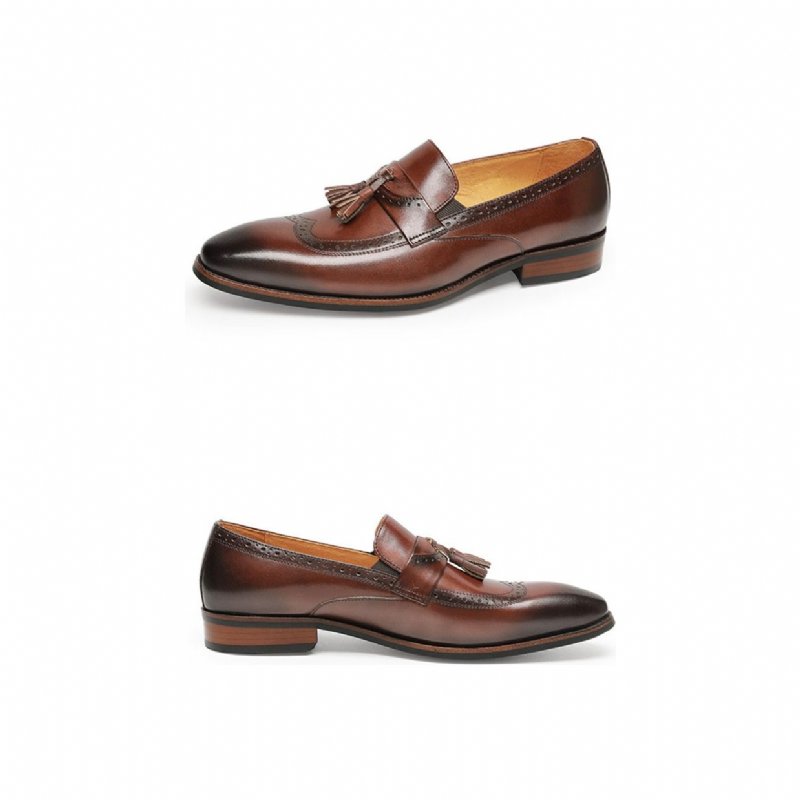 Pánske Mokasíny Exotic Slip On Brogue - Hnedá