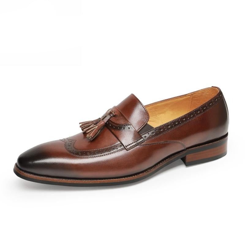 Pánske Mokasíny Exotic Slip On Brogue - Hnedá