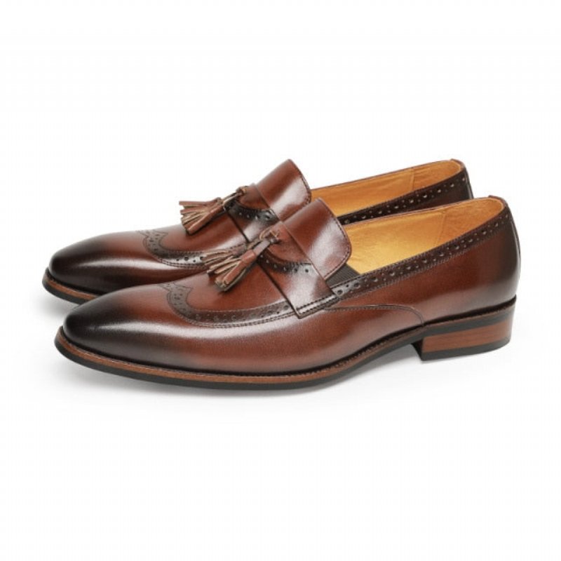 Pánske Mokasíny Exotic Slip On Brogue - Hnedá