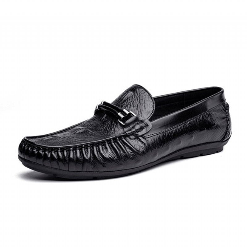 Pánske Mokasíny Luxusné Croctex Leather Brogue - Čierna