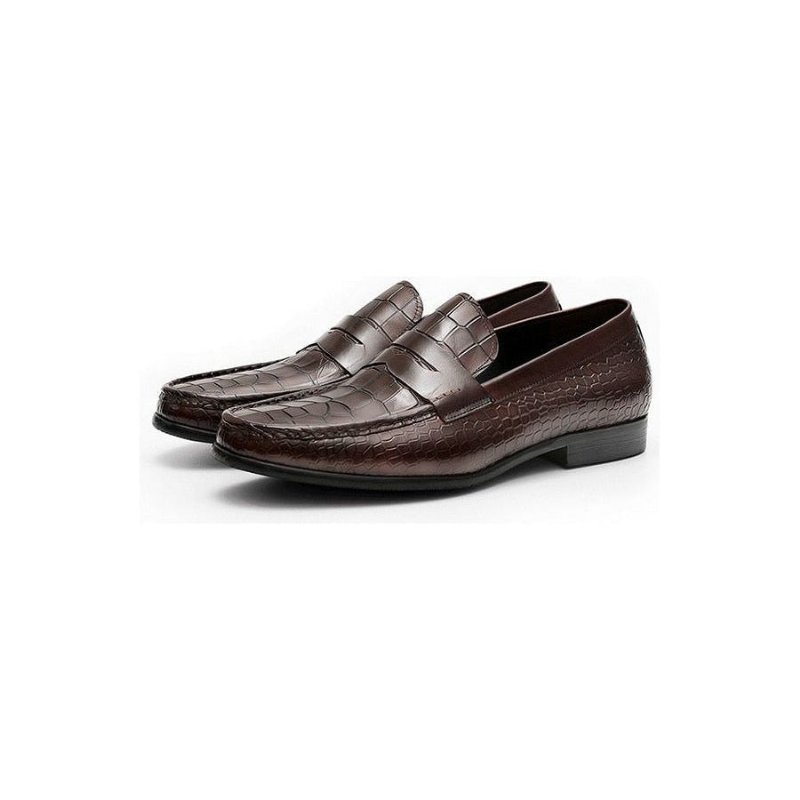 Pánske Mokasíny Luxusné Croctex Slip On Brogues - Káva