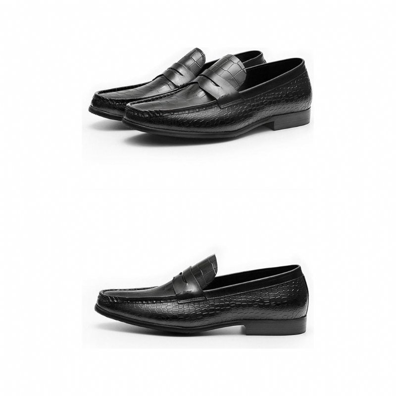 Pánske Mokasíny Luxusné Croctex Slip On Brogues - Čierna