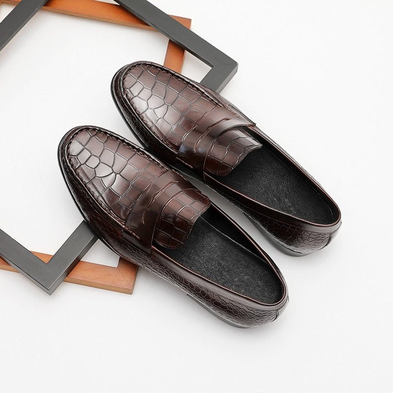 Pánske Mokasíny Luxusné Croctex Slip On Brogues - Káva