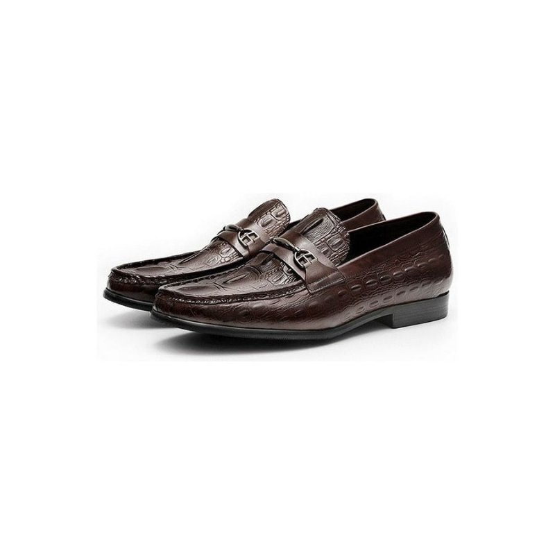 Pánske Mokasíny Luxusné Leather Slip-on Crocbreeze - Káva