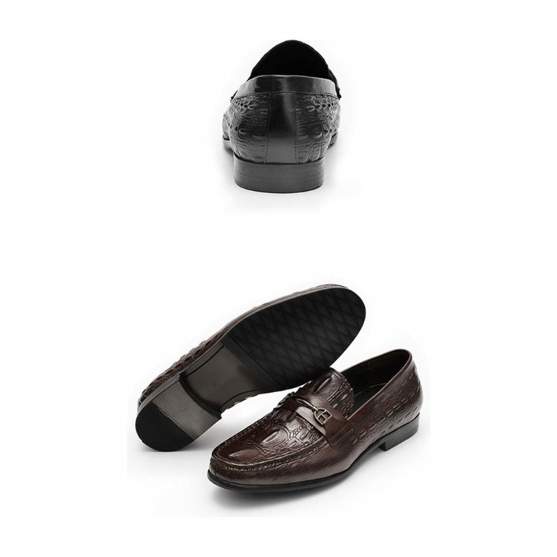 Pánske Mokasíny Luxusné Leather Slip-on Crocbreeze - Káva